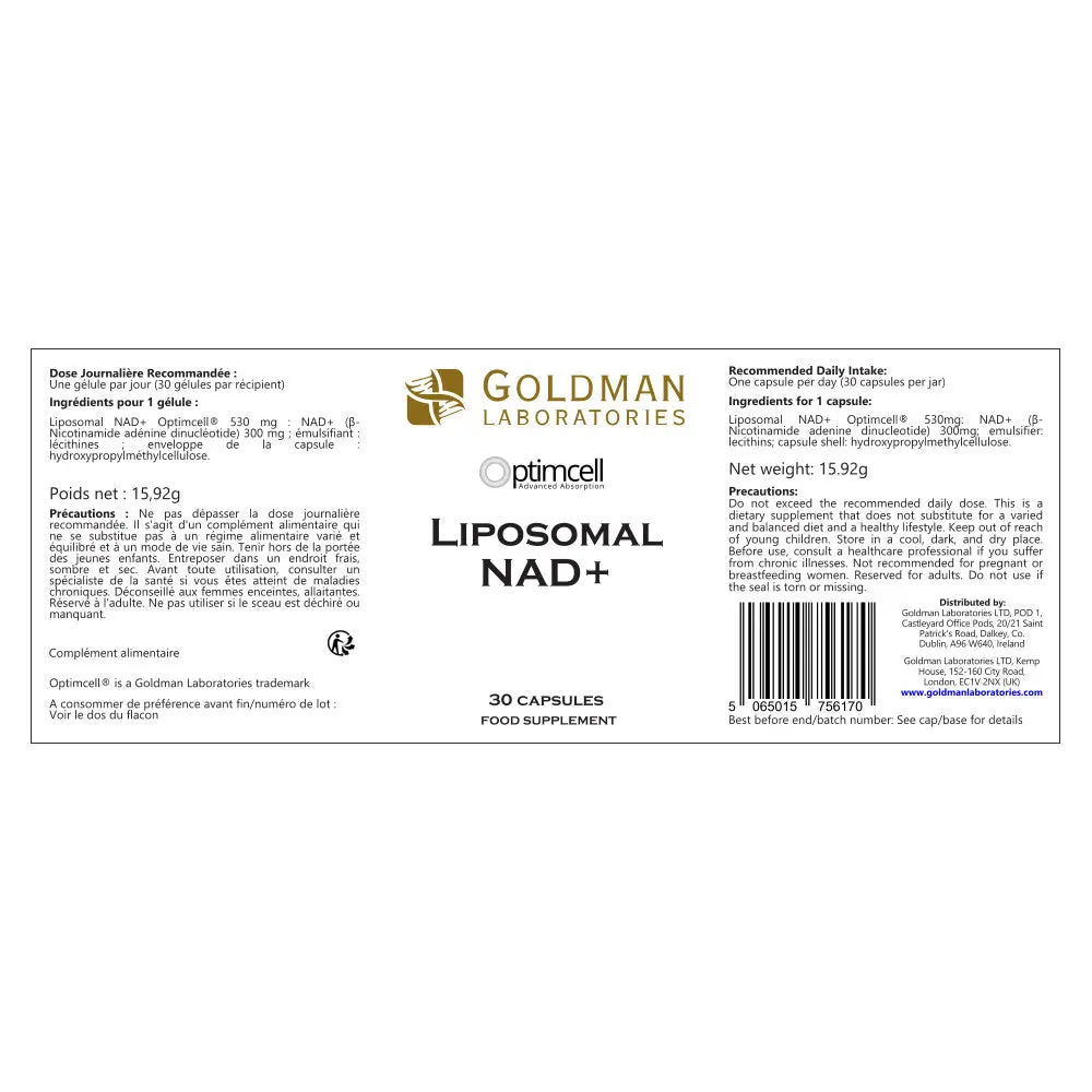 Liposomal NAD+  OptimCell® Advanced Absorption - 30 caps Goldman Labs